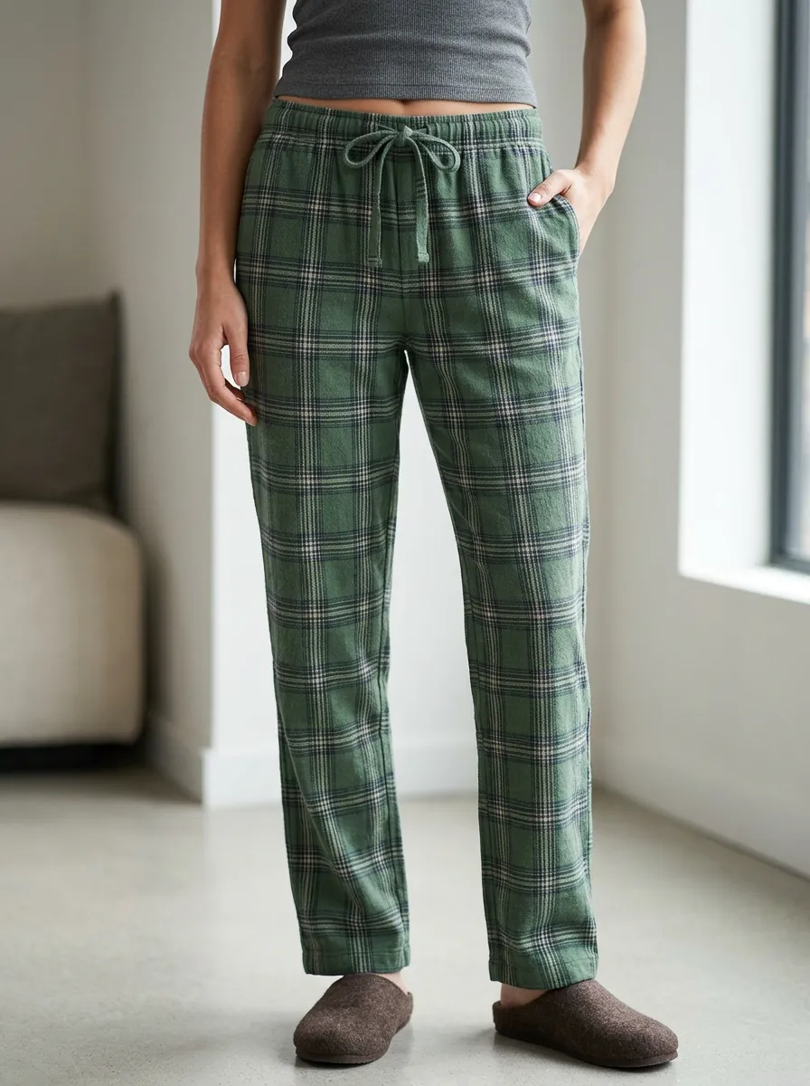 Plaid Straight Leg Lounge Pajama Pants