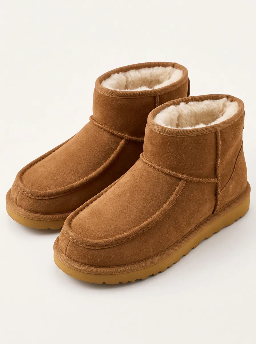 Faux Fur Lined Ankle Boots with Cozy Lining