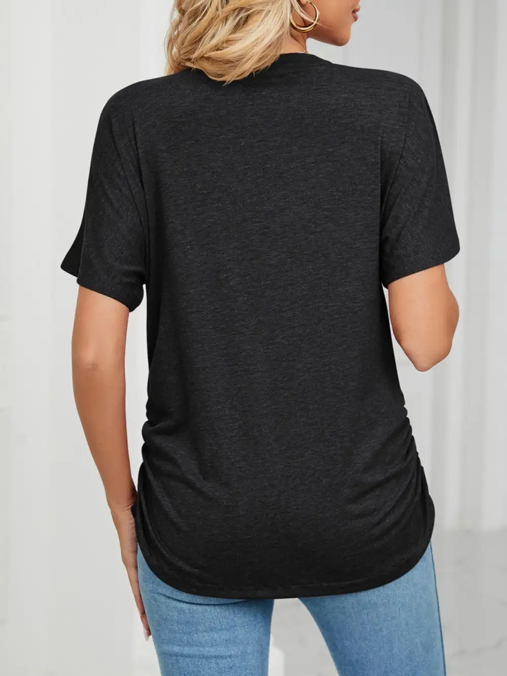 Polished V-Neck Short-Sleeve T-Shirt