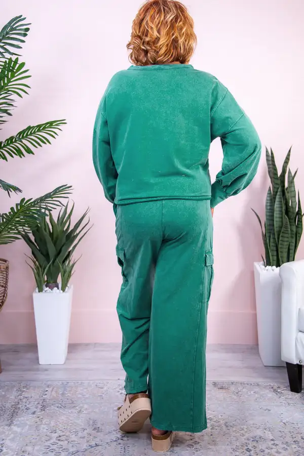 Solid Pullover Soft Pants Lounge Set
