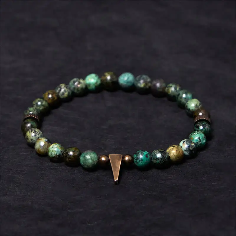 Vintage Distressed Design Turquoise Copper Bracelet