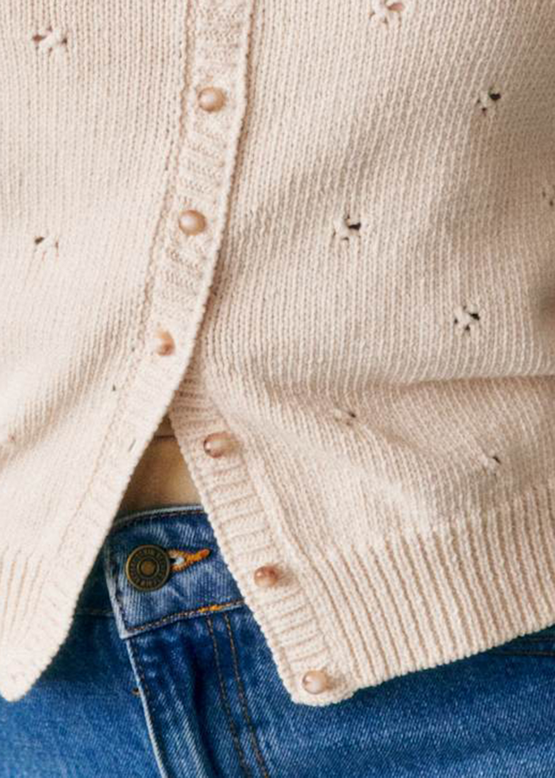 Designer Organic Cotton Short-Sleeved Cardigan