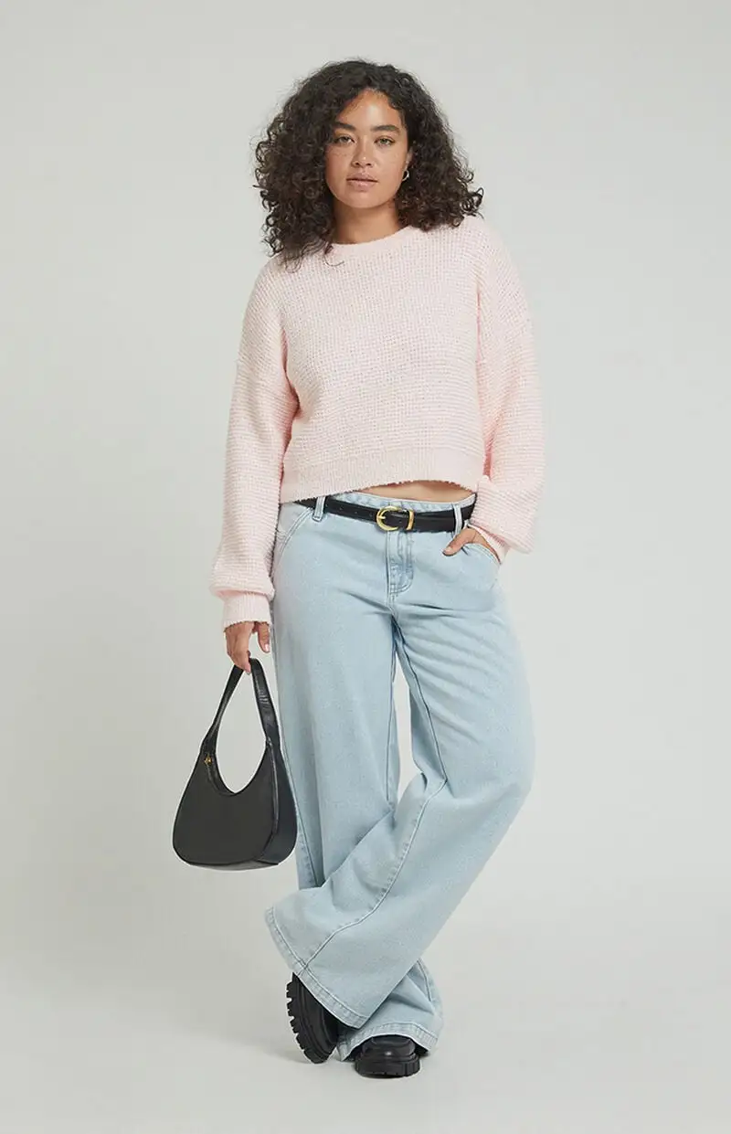PacSun Casey Button Pocket Low Rise Baggy Jeans Light Indigo