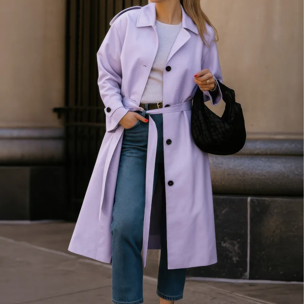 Classic Long Sleeve Pocket Detail Trench Coat