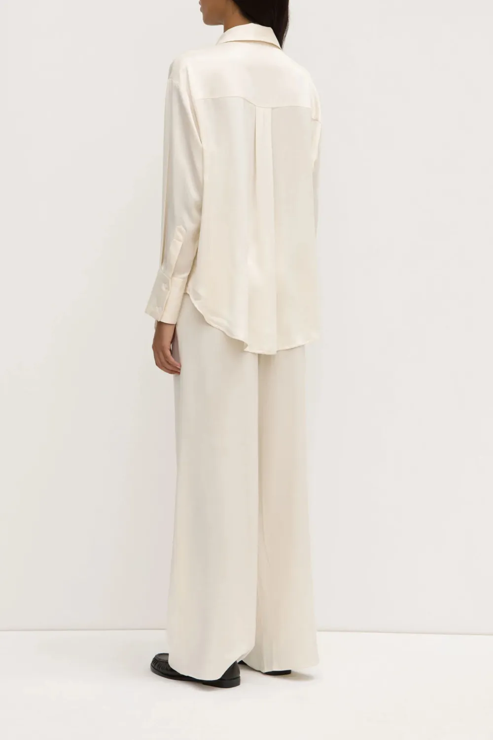 Box Pleated Silk Women's Shirt