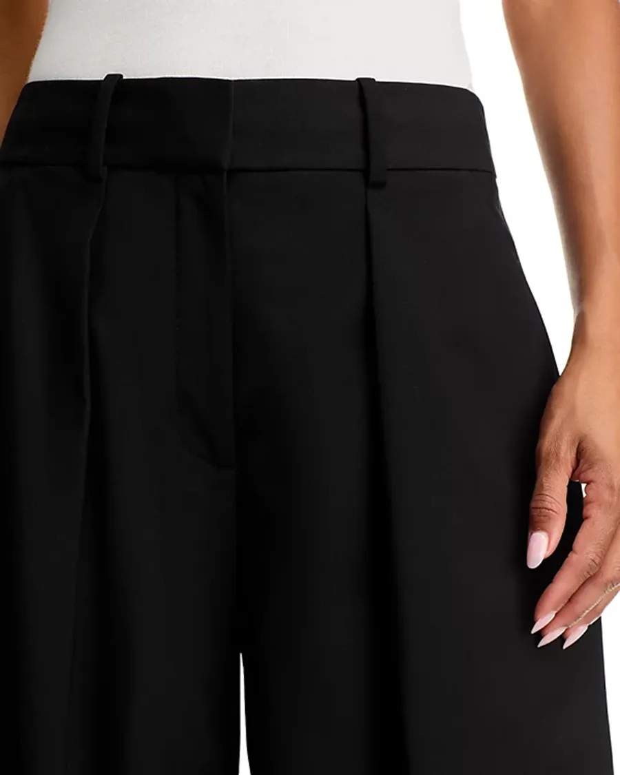Removable Embossed Leather Belt Pants