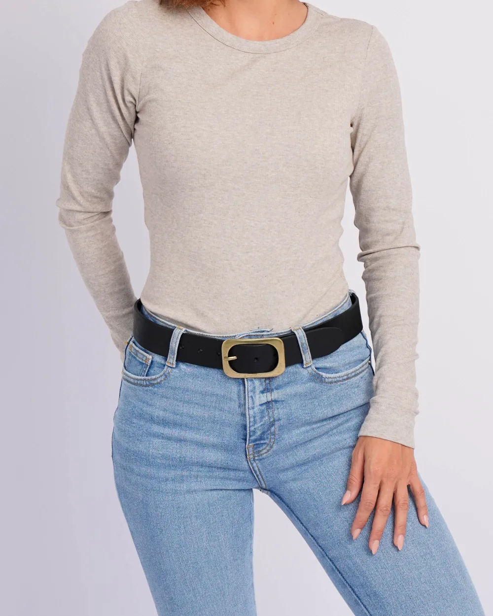 Statement Buckle Classic Leather Waist Belt