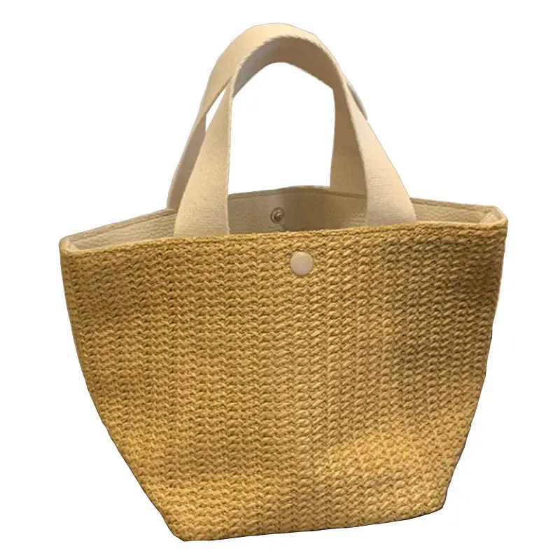 Chic Straw Tote Bag - Effortless Summer Vacation Aesthetic