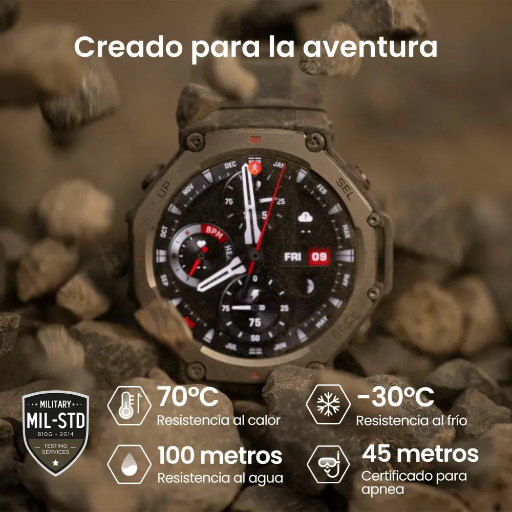 Amazfit T-Rex 3 Outdoor Smartwatch 48mm AMOLED Display, Maps & Offline Navigation, 6 Satellite GPS Systems Dual Band, 27 Days Battery Life, NFC Payment, 170 Adventure Sports Modes