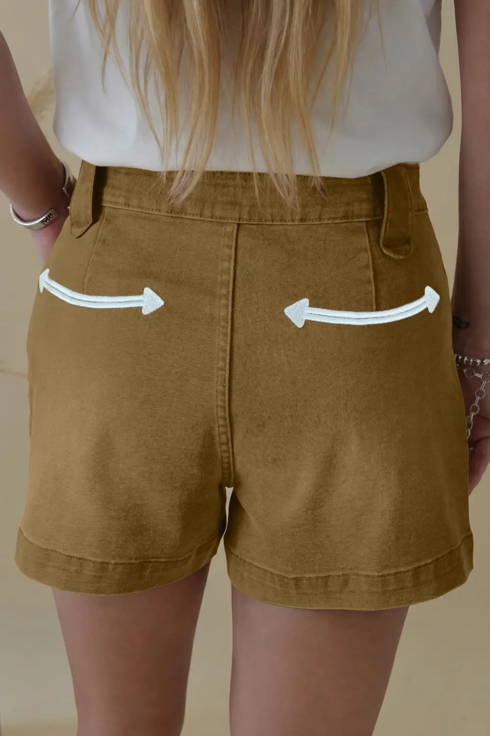 High-Waist Pocketed Denim Shorts