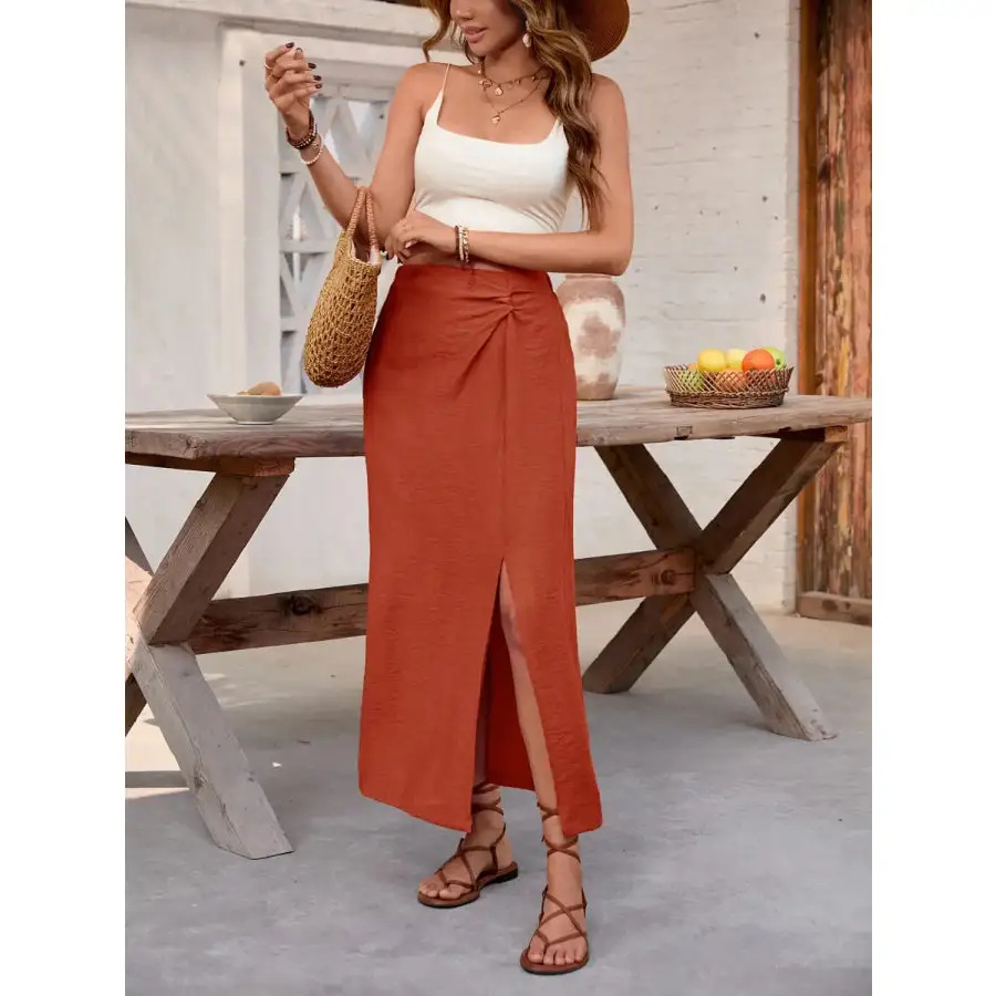 Slit Midi Skirt