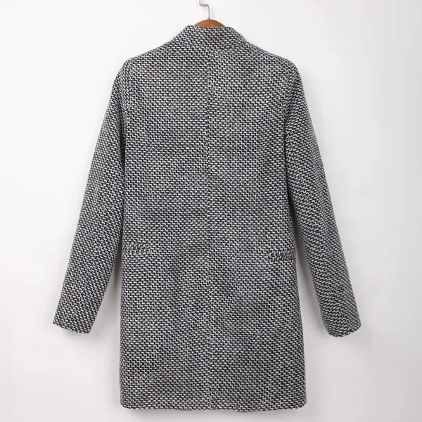 Single Button Tweed Button Front Coat