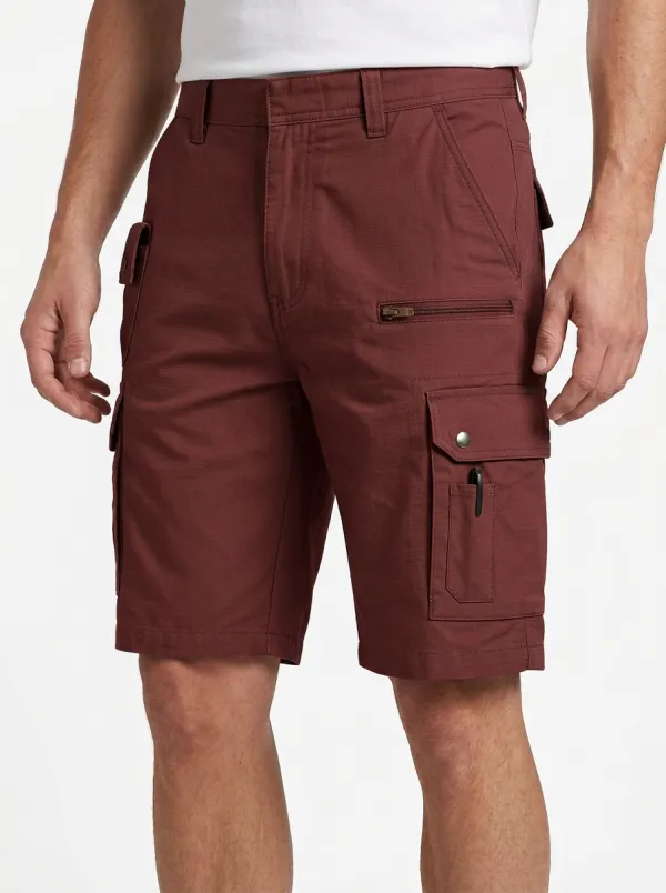 Men's Snap Cargo Pockets Tool Slots Cargo Shorts
