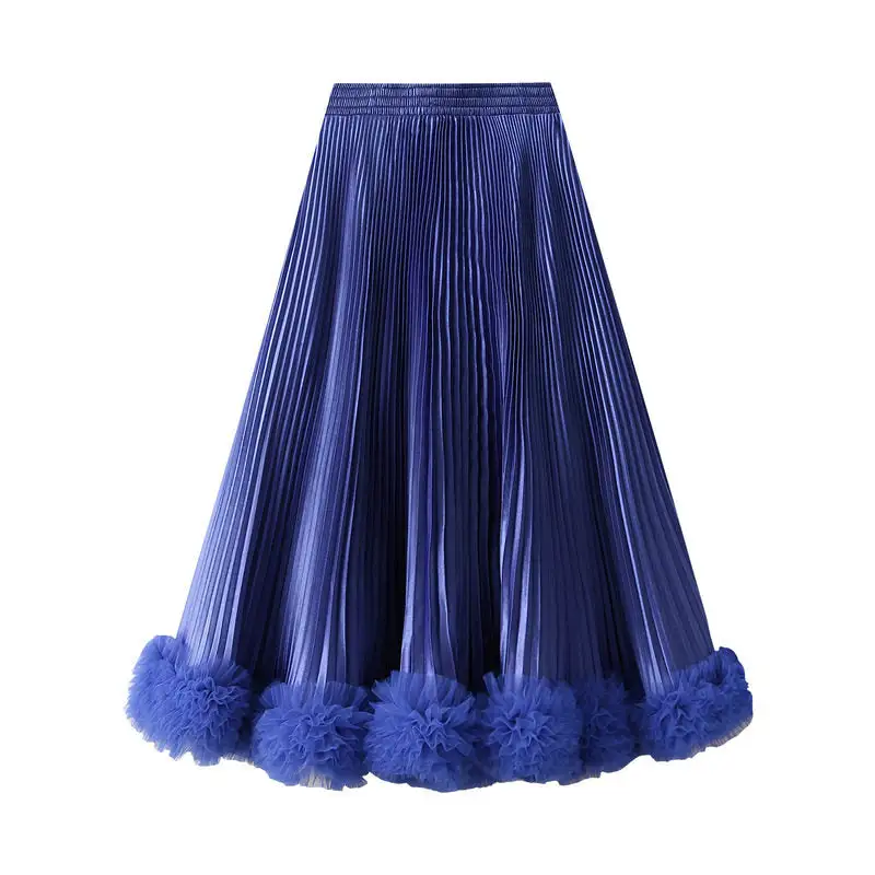 Comfort A-Line Midi Skirt With Ruffled Hem