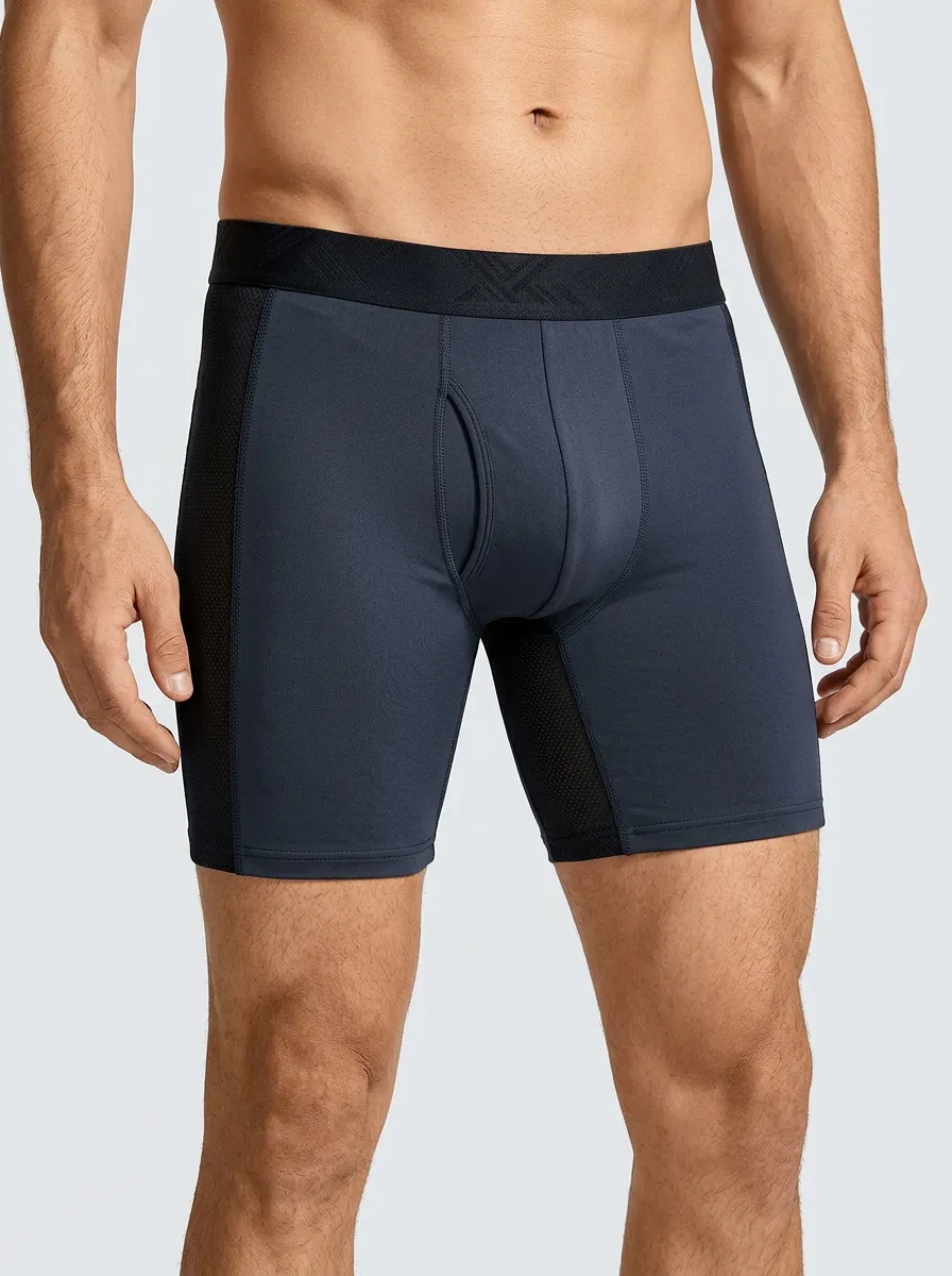 Men's Classic Athletic Performance Mesh Panel Boxer Briefs