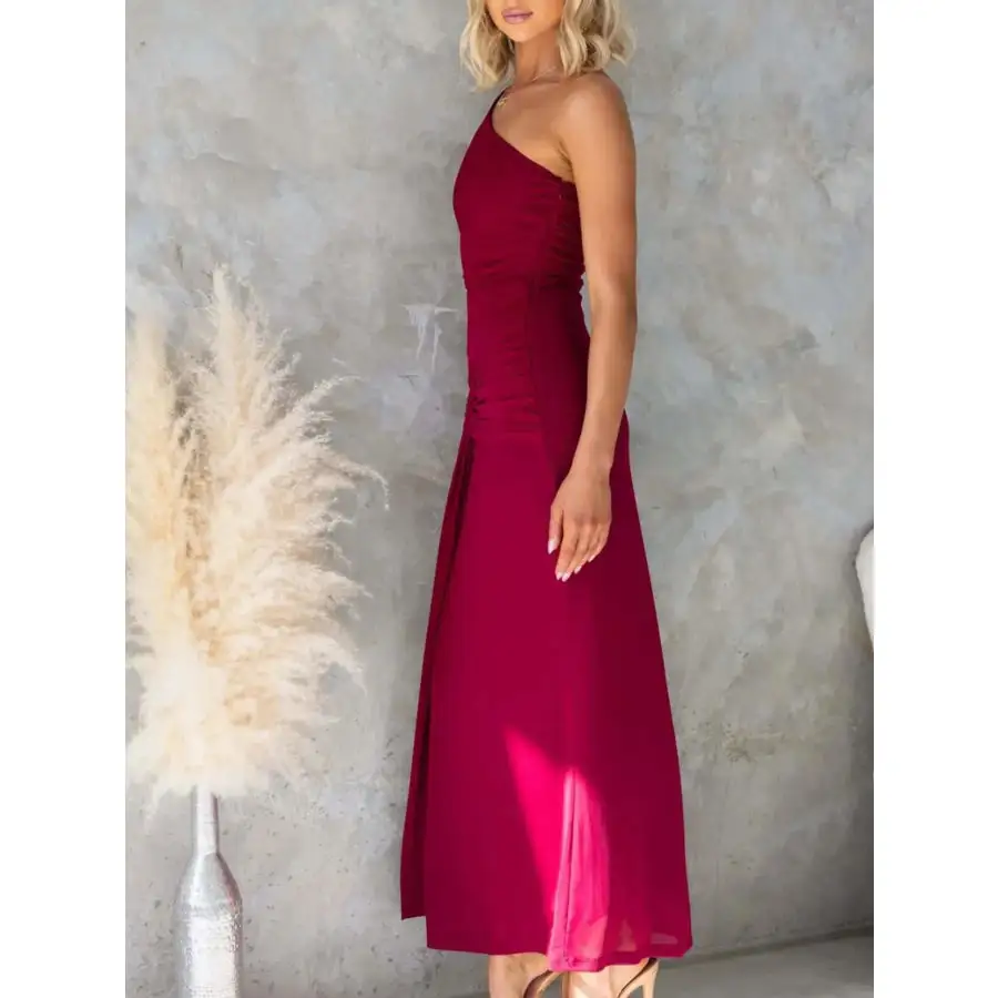 One Shoulder Cutout Bodycon Maxi Dress