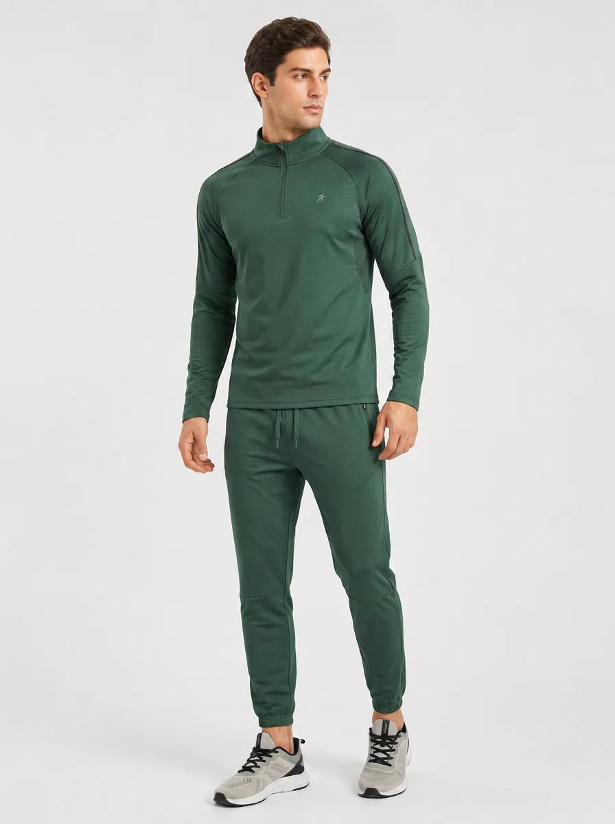 Men's Clean Quarter Zip Training Fitness Set