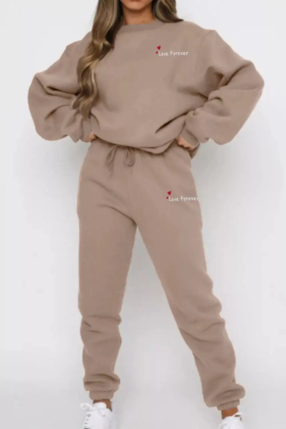 Round Neck Sweatshirt and Joggers Set