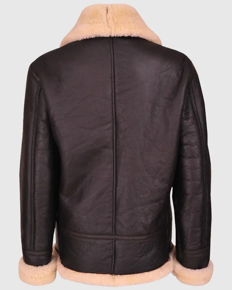 Aviator Shearling Sheepskin Fur Collar Jacket