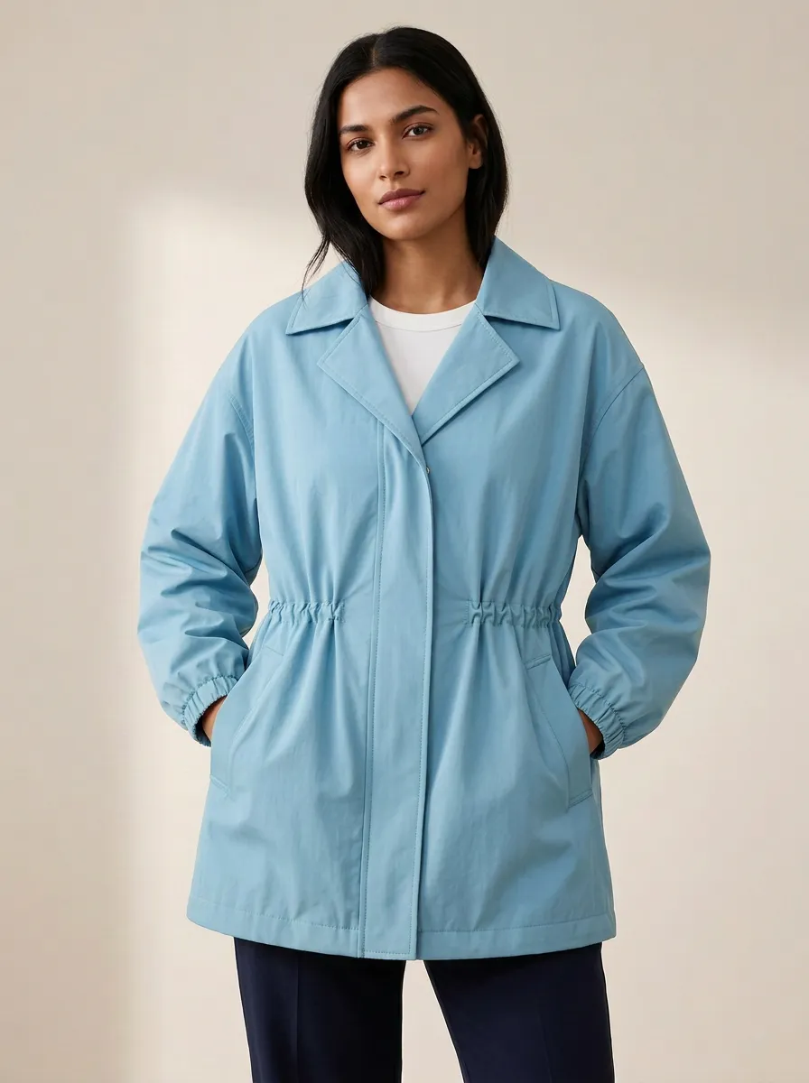 Casual Elastic Waist Utility Jacket