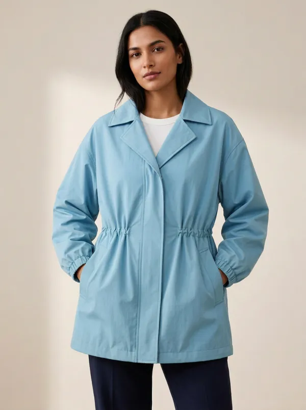 Casual Elastic Waist Utility Jacket