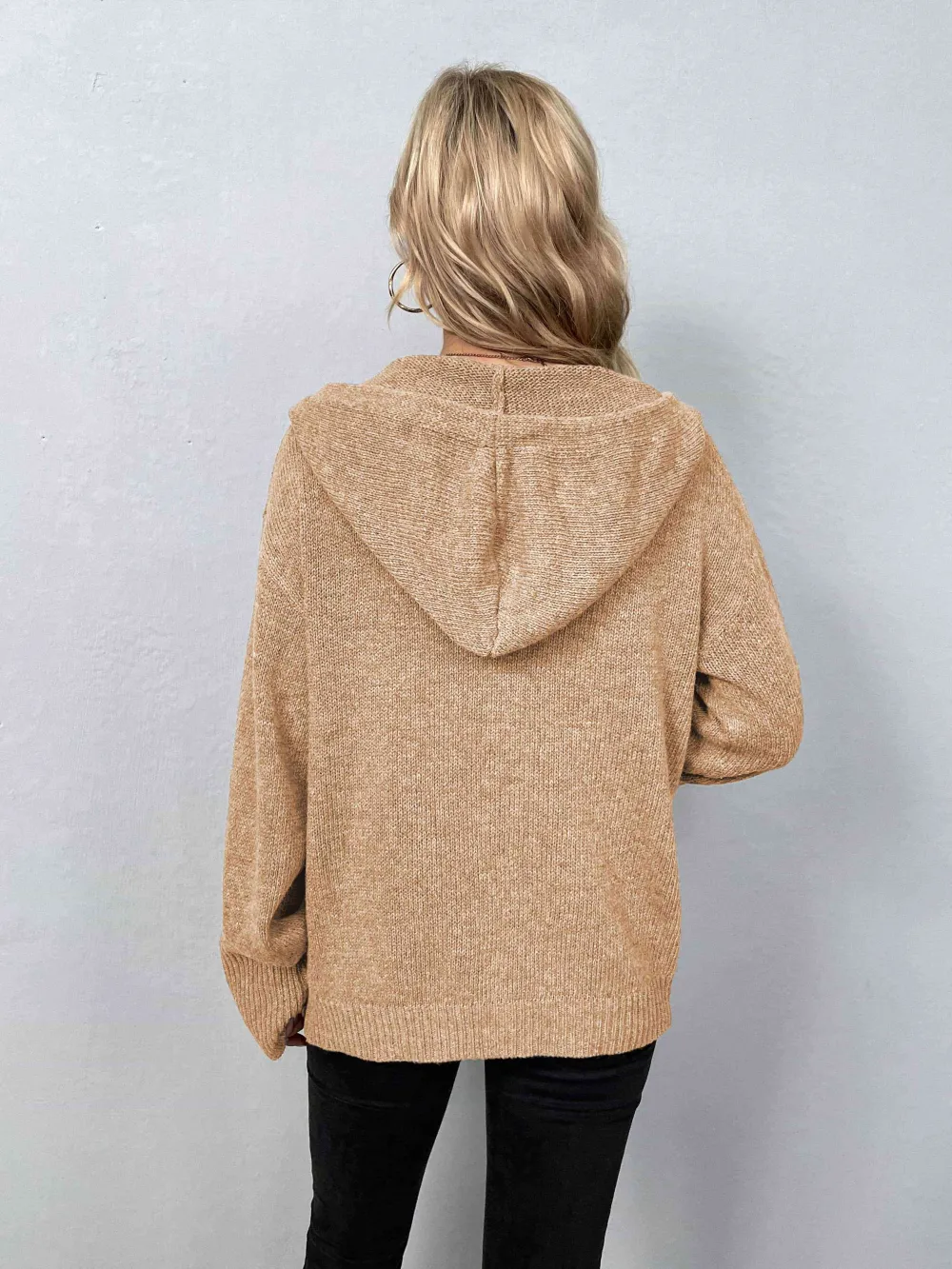 Hooded Button Front Sweater