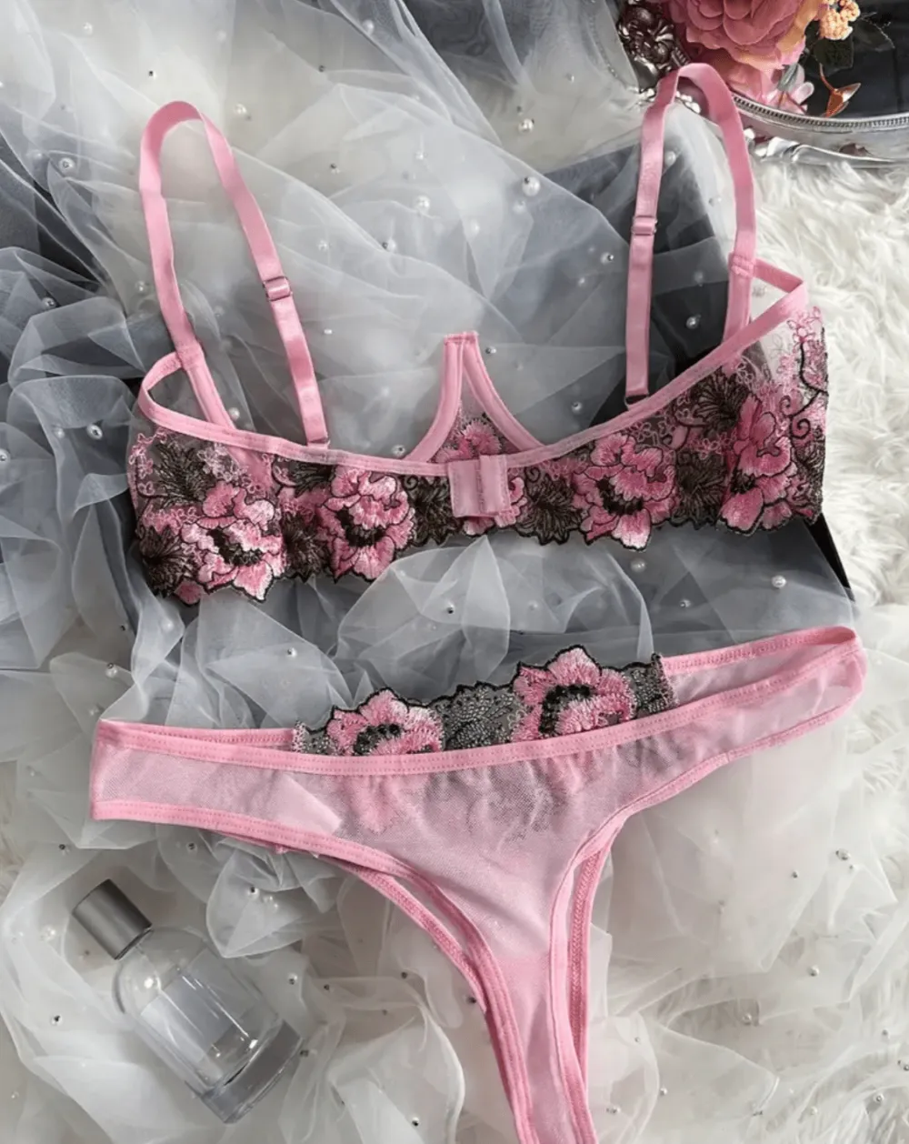 Bralette Open Cup Lingerie Set