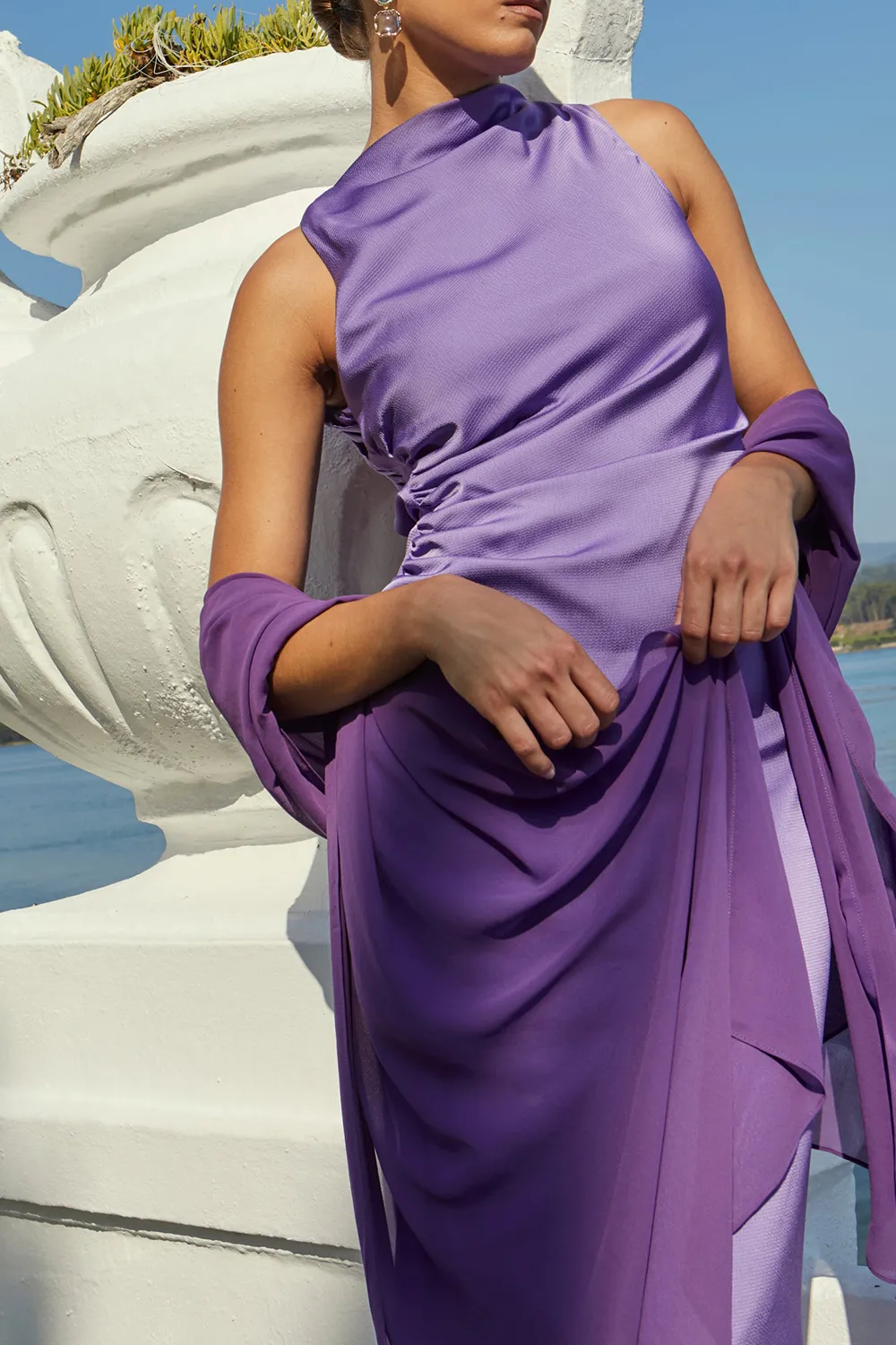 Grape Color Flowing Shawl