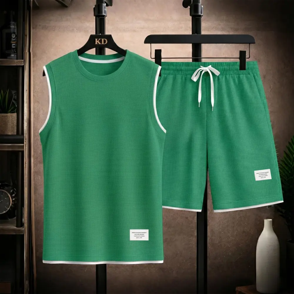 Men's Short-Sleeve T-Shirt & Drawstring Short Set Tank Top & Short 2-Piece Set