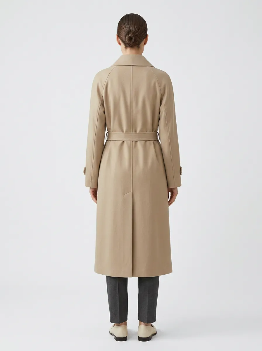 Women's Versatile Belted Classic Long Trench Coat