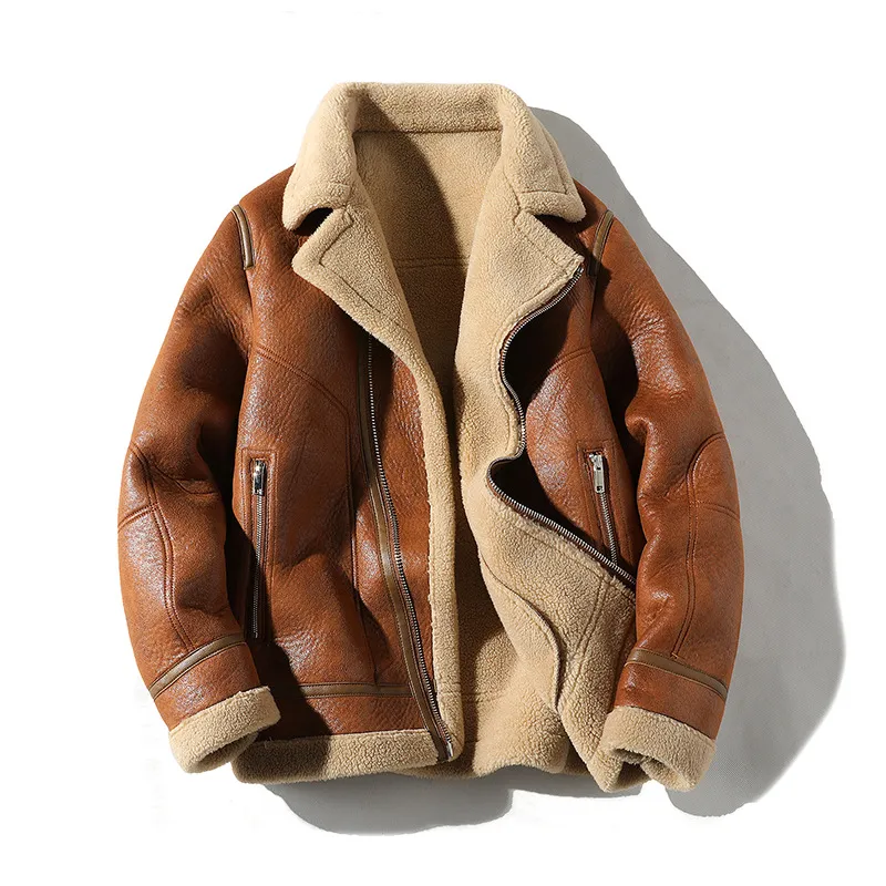 Easy Fit Faux Leather Bomber Jacket