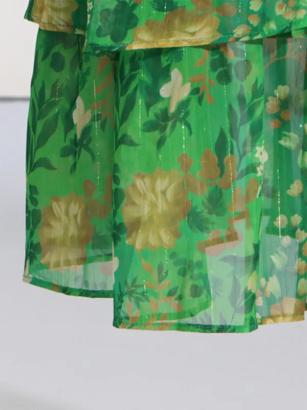 Textured Printed Tube Dress