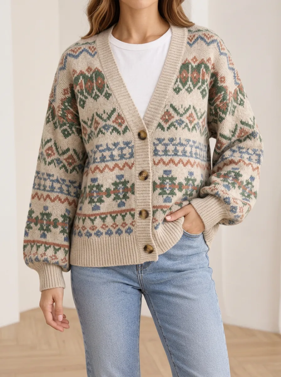 V Neck Button Front Women's Soft Knit Cardigan