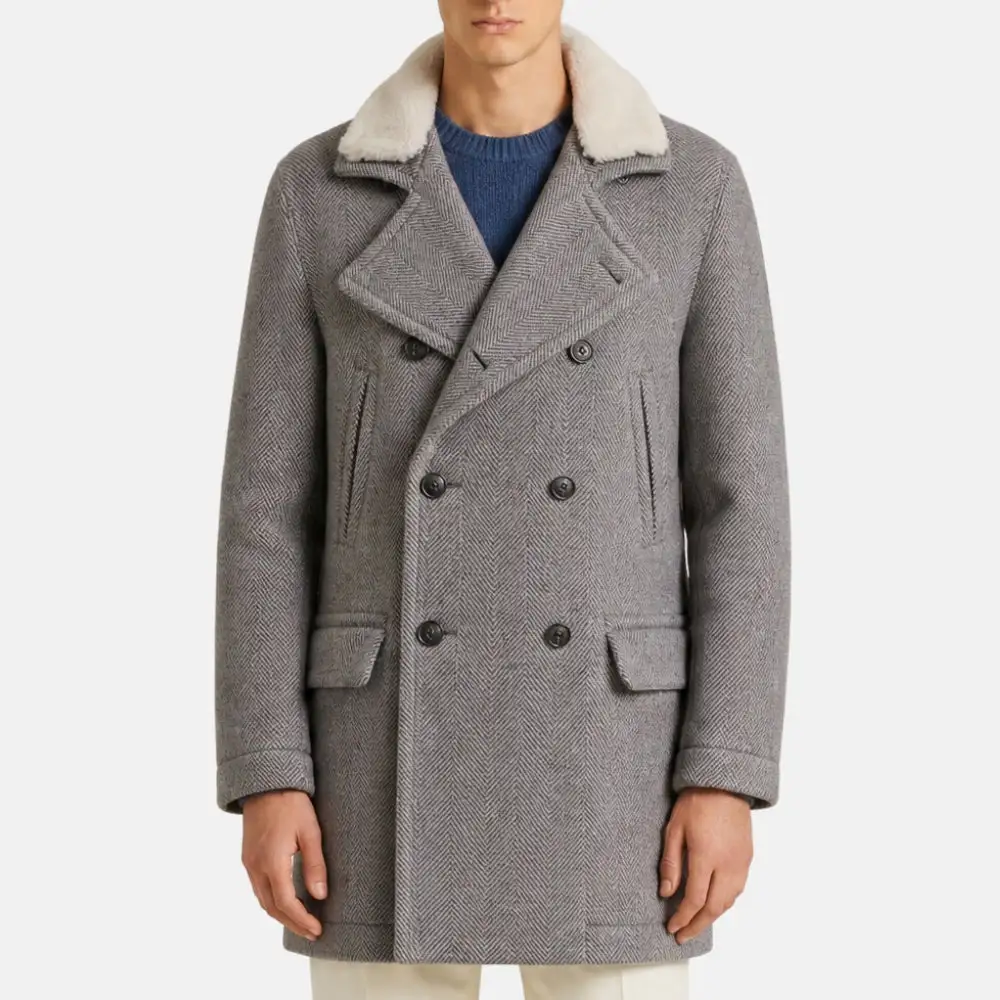 Double Breasted Padded Cashmere Coat