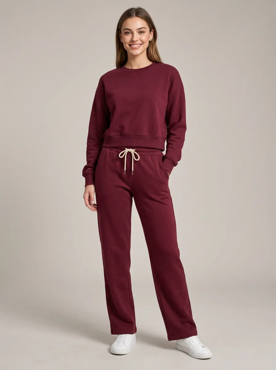 Women's Drawstring Sweatshirt Jogger Set