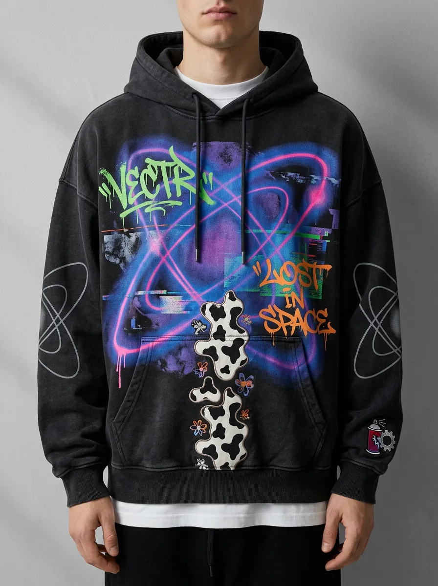 Unisex Urban Streetwear Graffiti Hoodie