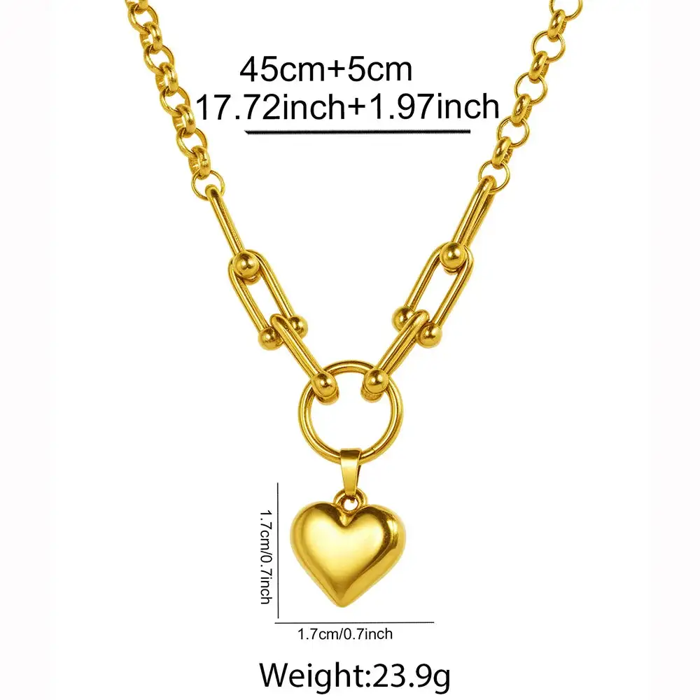 Ribbed Heart Necklace