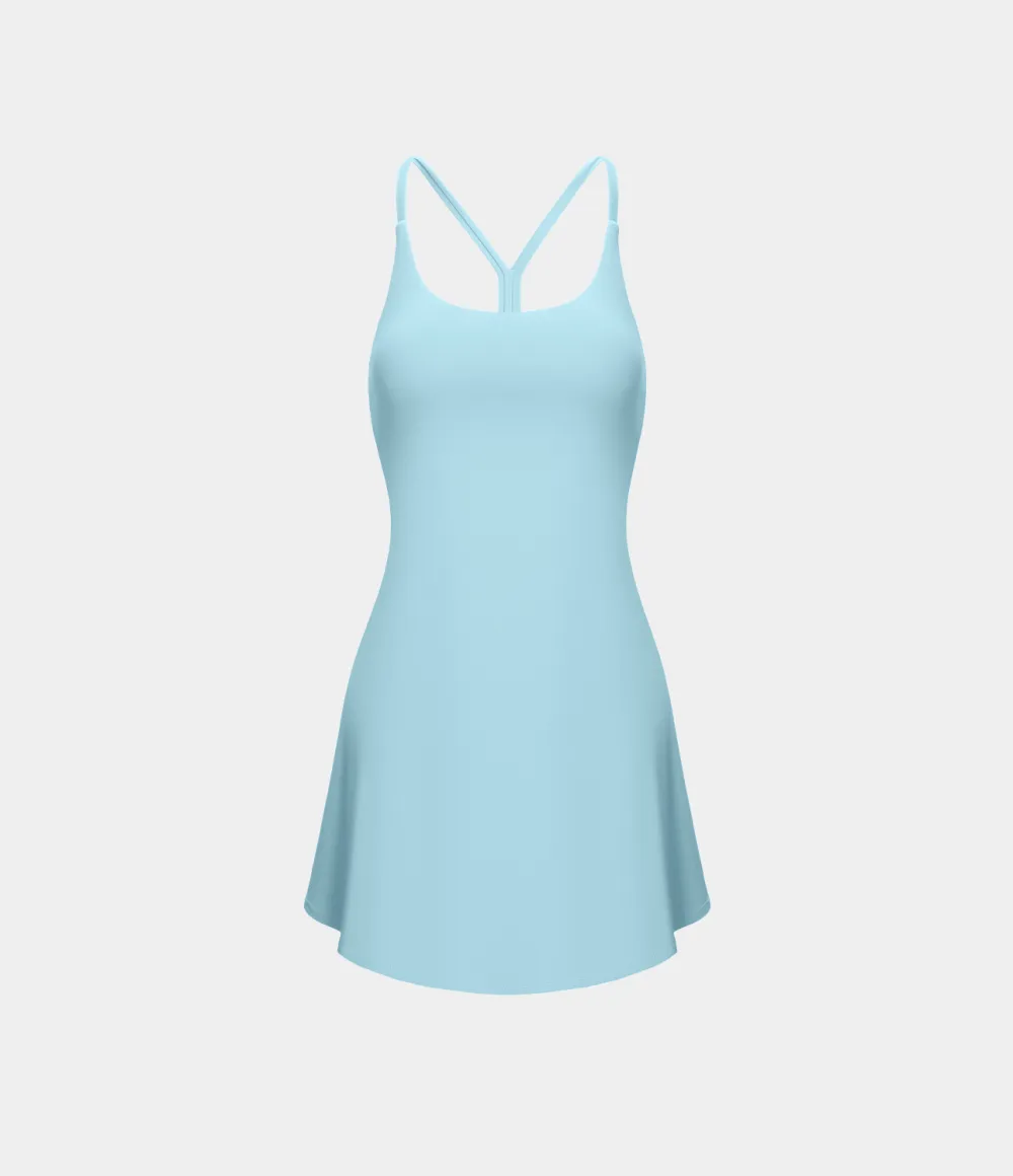 Softlyzero Airy Backless Cut Out 2-in-1 Pocket Cool Touch Mini Activity Dress