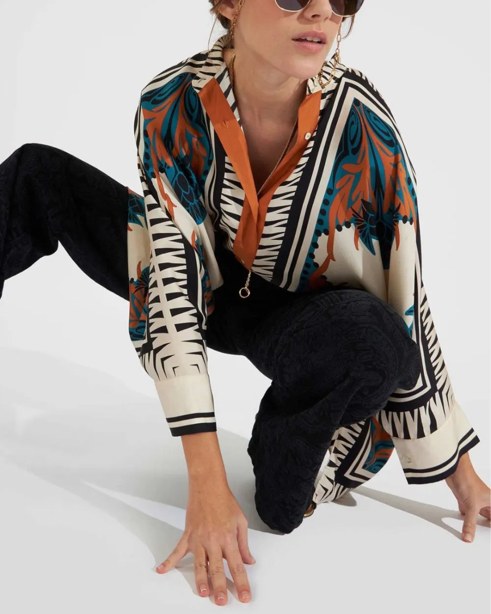 Printed Flowy Caftan Coordinated Set