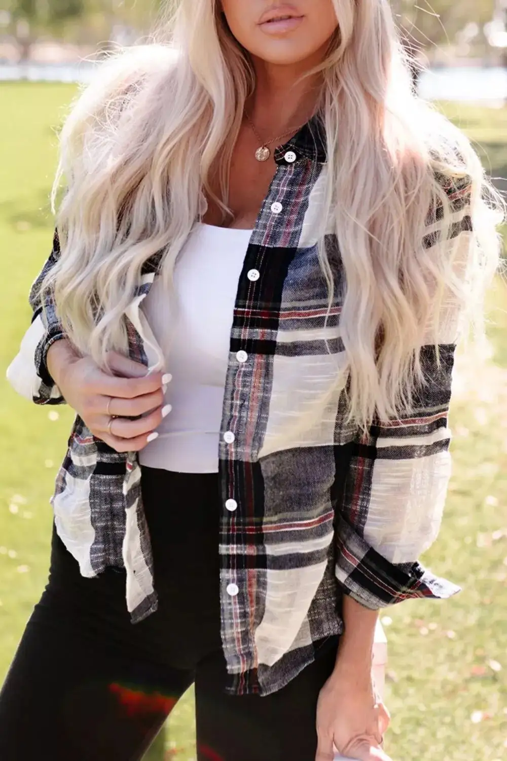 Classic Plaid Button Down Long Sleeve Shirt