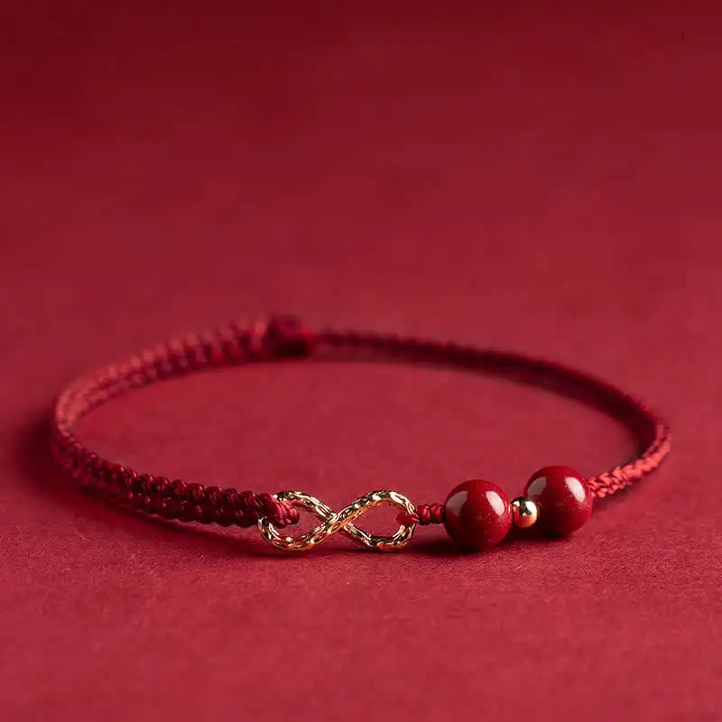 Cinnabar String Infinity Symbol Bracelet Anklet