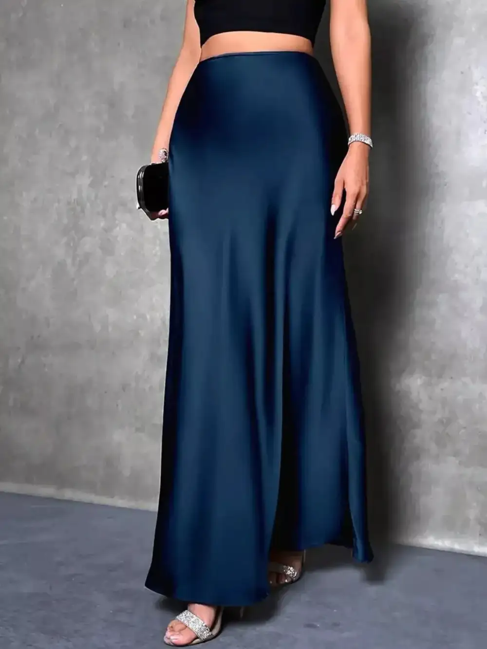 Minimal Satin Maxi Skirt