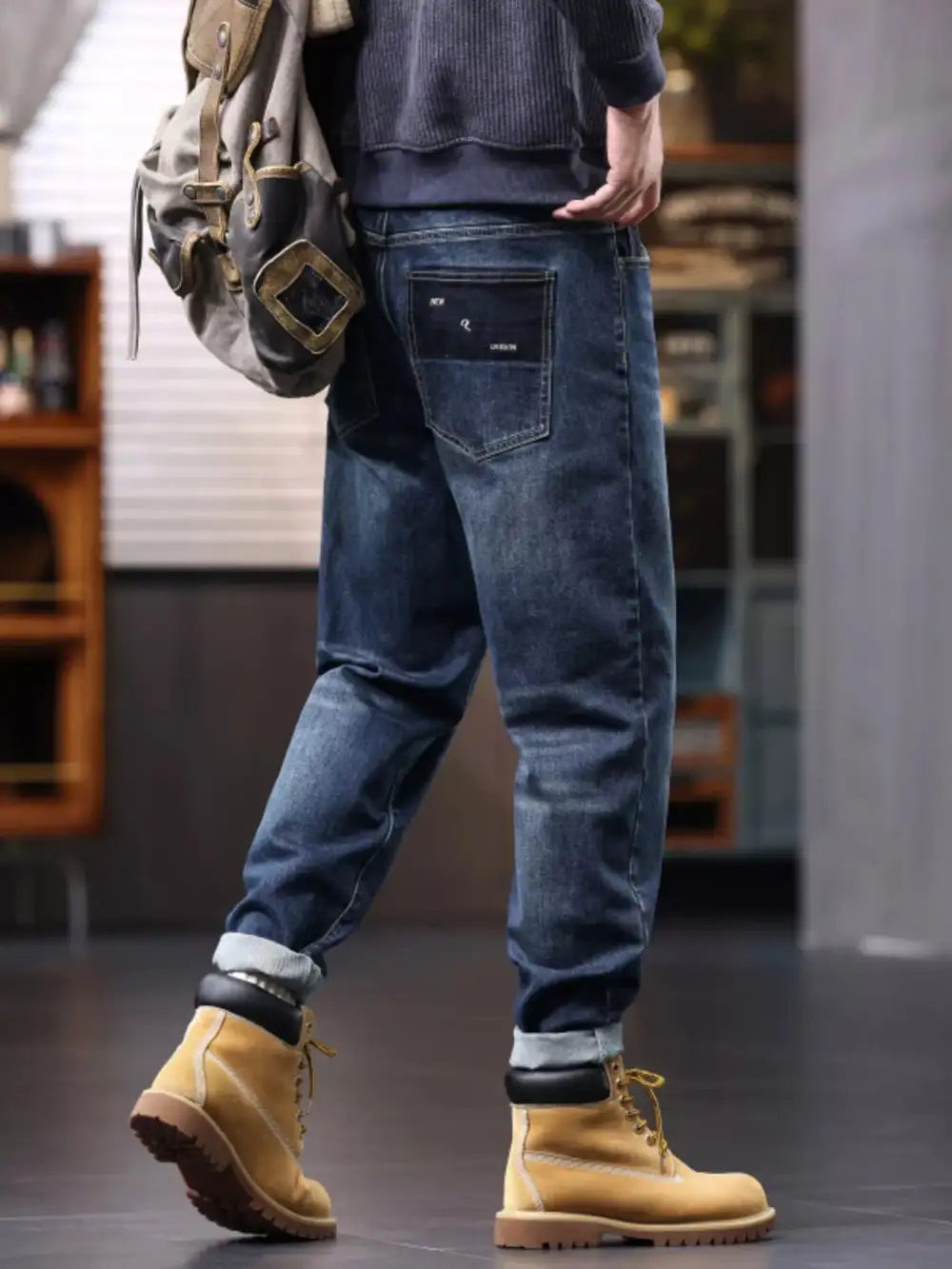 Men’s Plus Size Drawstring Relaxed Jeans