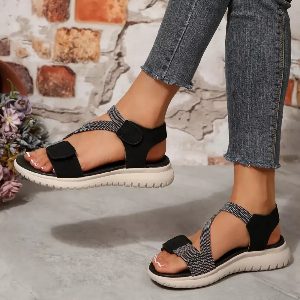 Lounge Open Toe Wedge Sandals