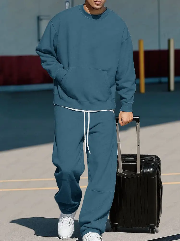 Cotton Blend Sweatshirt & Pants Set