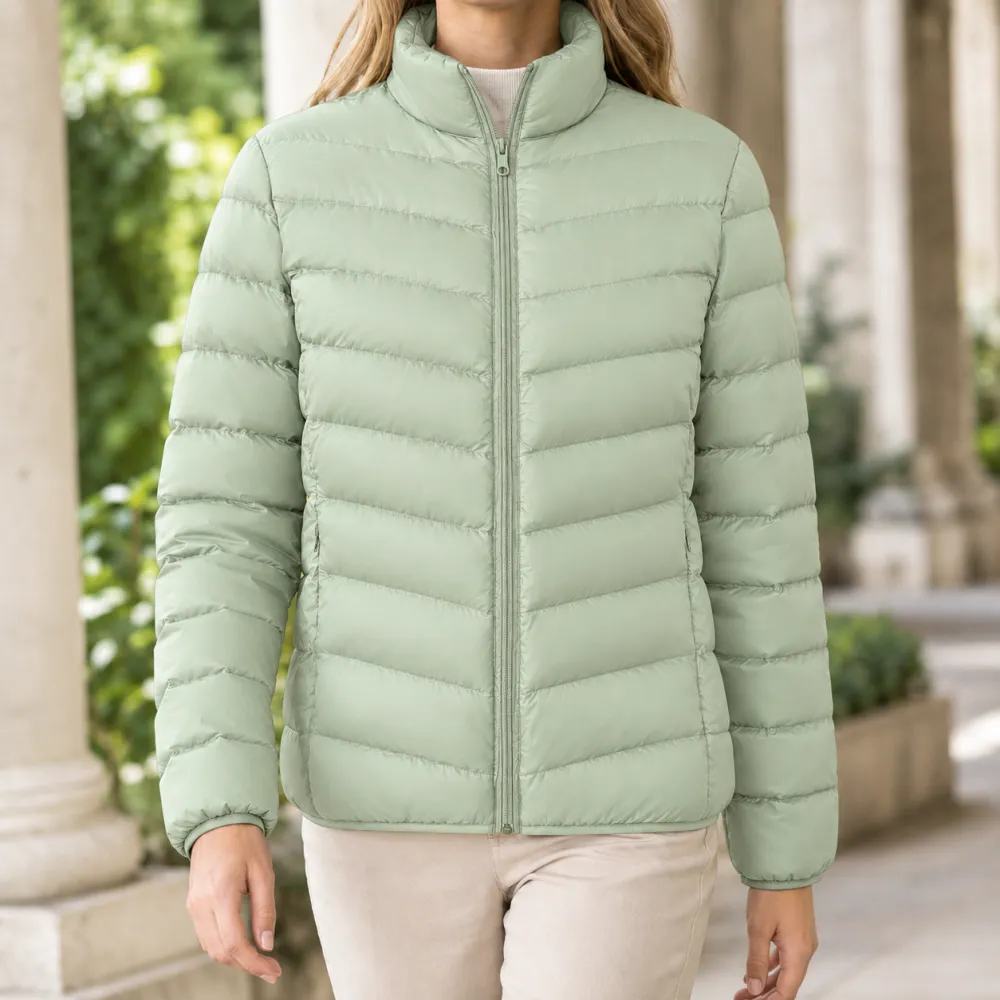 Stand Collar Quilted Jacket