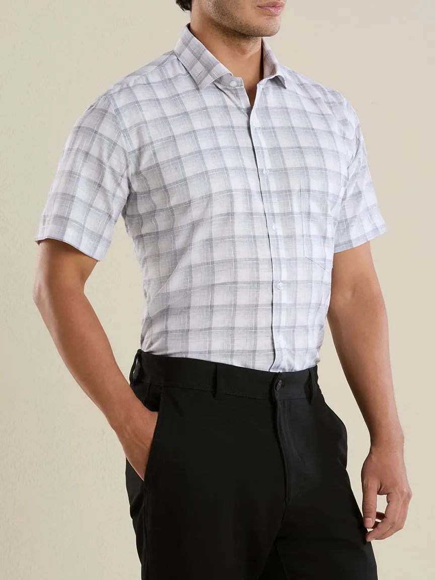 Active Windowpane Check Checked Slim Fit Men's Formal Shirt