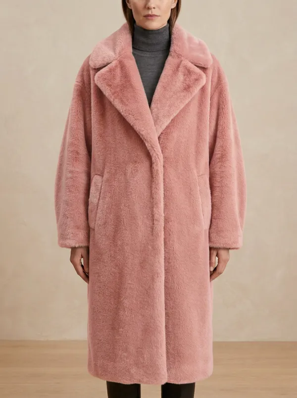 Solid Faux Fur Coat