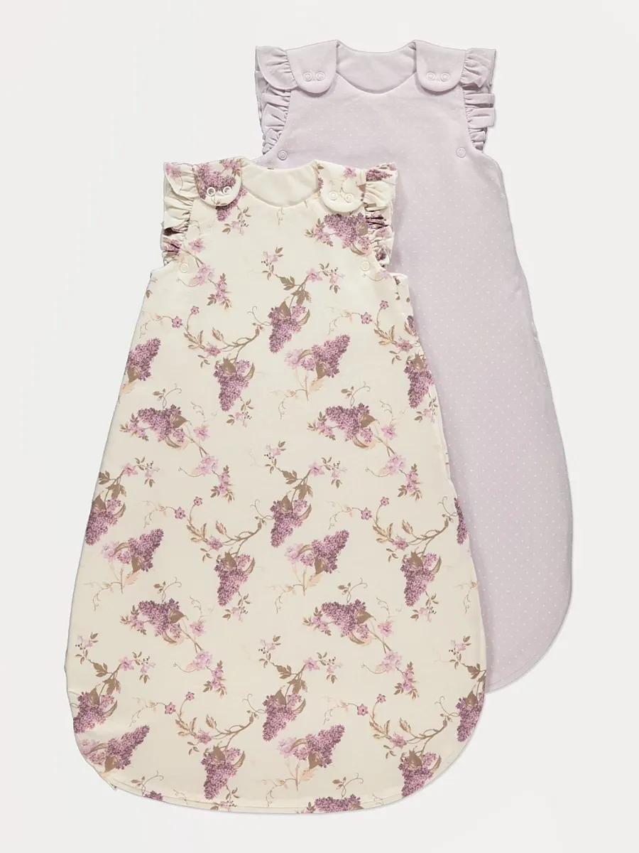 Lilac Floral 1 Tog Sleeping Bag 2 Pack