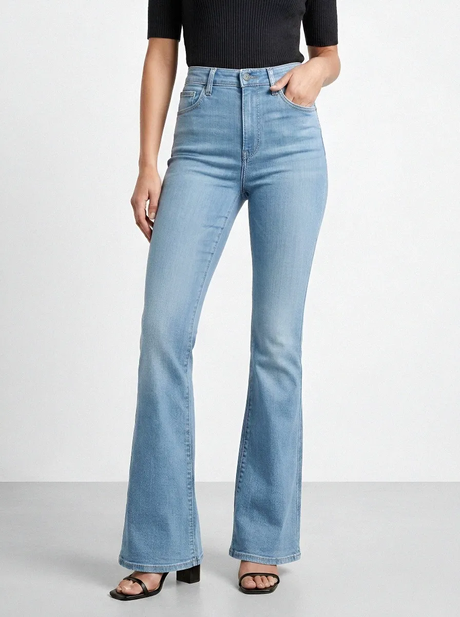 Classic High-Waist Stretch Women's High-Waist Stretch Flare Jeans